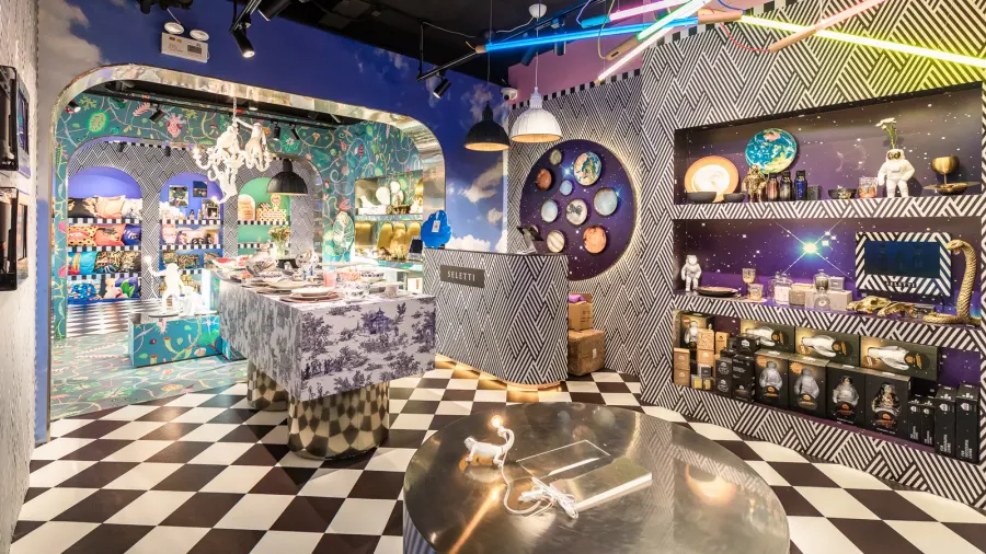 SELETTI showroom furniture and accent context